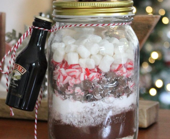 DIY Christmas Present- Spiked Peppermint Hot Chocolate in a Jar